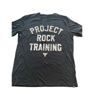 Under Armour Project Rock Training T-shirt Loose XL Black Logo Gym